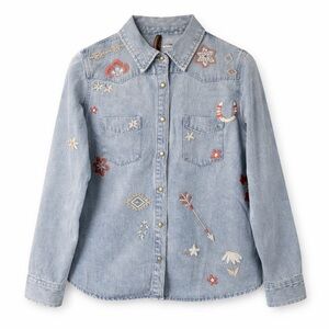 Stetson Embroidered Western Denim Shirt Women’s Medium NWT
